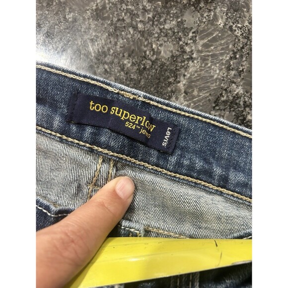 Levi's 524 too superlow Bootcut Dark Wash Women’s Blue Jeans Denim Size 0 Y2K - Picture 2 of 10